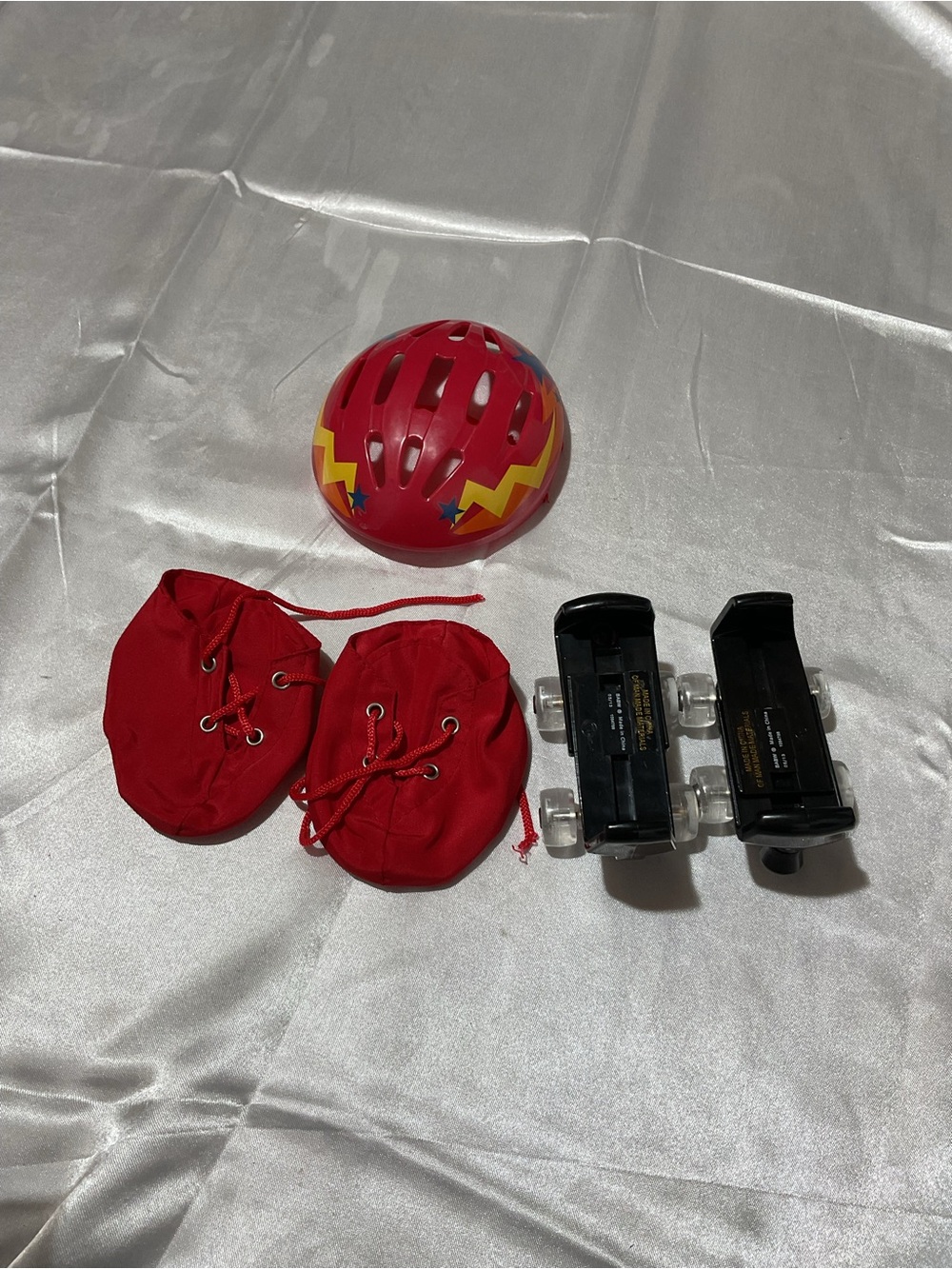 Build-A-Bear  Matching Red Skate Covers and Roller Bases